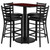 Set Includes 4 Barstools, Rectangle Table Top and Round Base