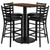 Set Includes 4 Barstools, Rectangle Table Top and Round Base
