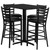 Set Includes 4 Barstools, Rectangle Table Top and X-Base