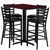 Set Includes 4 Barstools, Rectangle Table Top and X-Base