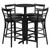 Set Includes 4 Barstools, Round Table Top and X-Base