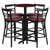 Set Includes 4 Barstools, Round Table Top and X-Base