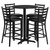 Set Includes 4 Barstools, Round Table Top and X-Base