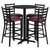 Set Includes 4 Barstools, Round Table Top and X-Base