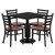 Set Includes 4 Chairs, Square Table Top and Round Base