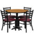 Set Includes 4 Chairs, Round Table Top and X-Base