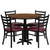 Set Includes 4 Chairs, Round Table Top and X-Base