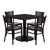 Set Includes 4 Chairs, Square Table Top and Round Base