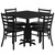 Set Includes 4 Chairs, Square Table Top and X-Base