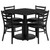 Set Includes 4 Chairs, Square Table Top and Round Base