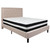 Beige Fabric Button Tufted Upholstered Bed