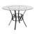 Contemporary Round Glass Dining Table for 5