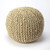 Butler Pincushion Beige Woven Pouffe