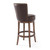 Armen Living Boston 26" Counter Height Swivel Wood Barstool in Chestnut Finish and Kahlua Faux Leather