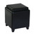 Armen Living Rainbow Contemporary Storage Ottoman With Tray in Black Bonded Leather