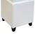 Armen Living Rainbow Contemporary Storage Ottoman With Tray in White Bonded Leather