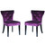 Armen Living Elise Side Chair in Purple Velvet - Set of 2