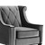 Armen Living Barrister Chair In Gray Velvet with Black Piping