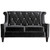 Armen Living Barrister Loveseat In Black Velvet With Crystal Buttons