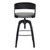 Abby Contemporary Adjustable Barstool in Black Brushed Wood Finish and Grey Faux Leather
