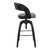 Abby Contemporary Adjustable Barstool in Black Brushed Wood Finish and Grey Faux Leather