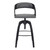 Abby Contemporary Adjustable Barstool in Black Brushed Wood Finish and Grey Faux Leather