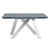 Ace Contemporary Extension Dining Table in Grey Powder Coated Finish with Brushed Stainless Steel and Grey Tempered Glass Top