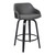 Alec Contemporary 30"Ã‚Â Bar HeightÃ‚Â Swivel Barstool in Black Brush Wood Finish and Grey Faux Leather