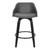 Alec Contemporary 30"Ã‚Â Bar HeightÃ‚Â Swivel Barstool in Black Brush Wood Finish and Grey Faux Leather
