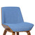Armen Living Agi Mid-Century Side Chair in Blue Fabric with Walnut Wood Finish