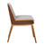 Armen Living Agi Mid-Century Dining Chair in Walnut Wood and Gray Fabric
