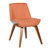 Armen Living Agi Mid-Century Dining Chair in Walnut Wood and Orange Fabric