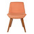 Armen Living Agi Mid-Century Dining Chair in Walnut Wood and Orange Fabric