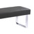 Armen Living Amanda Contemporary Dining Bench in Gray Faux Leather and Chrome Finish