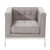 Armen Living Andre Contemporary Chair In Gray Tweed and Stainless Steel