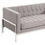 Armen Living Andre Contemporary Loveseat In Gray Tweed and Stainless Steel