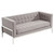 Armen Living Andre Contemporary Loveseat In Gray Tweed and Stainless Steel