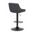 Anibal Contemporary Adjustable Barstool in Black Powder Coated Finish and Grey Faux Leather