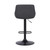 Anibal Contemporary Adjustable Barstool in Black Powder Coated Finish and Grey Faux Leather