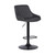 Anibal Contemporary Adjustable Barstool in Black Powder Coated Finish and Grey Faux Leather