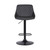 Anibal Contemporary Adjustable Barstool in Black Powder Coated Finish and Grey Faux Leather