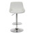 Anibal Contemporary Adjustable Barstool in Chrome Finish and White Faux Leather