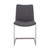 April Contemporary Dining Chair in Brushed Stainless Steel Finish and Grey Faux Leather - Set of 2