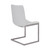 April Contemporary Dining Chair in Brushed Stainless Steel Finish and White Faux Leather - Set of 2