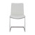 April Contemporary Dining Chair in Brushed Stainless Steel Finish and White Faux Leather - Set of 2