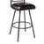 Arden Mid-Century 26" Counter Height Barstool in Mineral Finish with Black Faux Leather and Grey Walnut Wood Finish Back