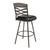 Arden Mid-Century 26" Counter Height Barstool in Mineral Finish with Black Faux Leather and Grey Walnut Wood Finish Back