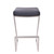 Armen Living Atlantis 30" Bar Height Backless Barstool in Brushed Stainless Steel finish with Black Faux Leather