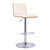 Armen Living Aubrey Barstool Chrome Base finish with Cream Faux Leather and Walnut Back