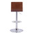 Armen Living Aubrey Barstool Chrome Base finish with Grey Faux Leather and Walnut Back